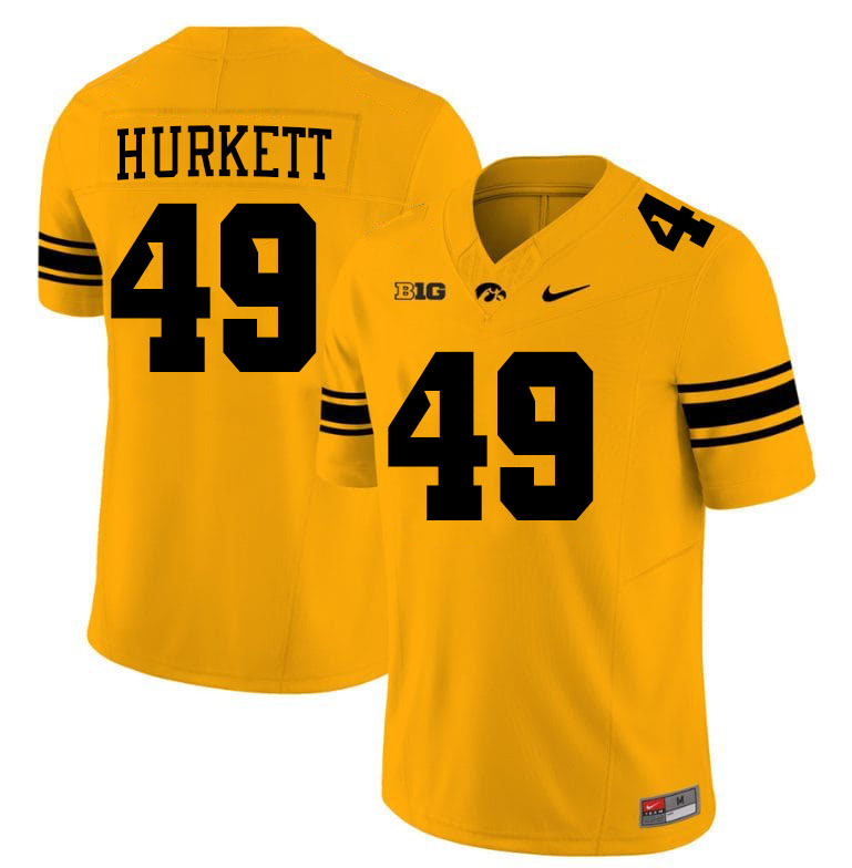 Ethan Hurkett Iowa Jersey,University Of Iowa Hawkeyes Fotoball Uniforms,Jersey,Gears-Gold